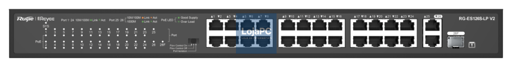 Ruijie Networks RG-ES126S-LP V2 switch No administrado Fast Ethernet (10/100) Energia sobre Ethernet (PoE) Preto