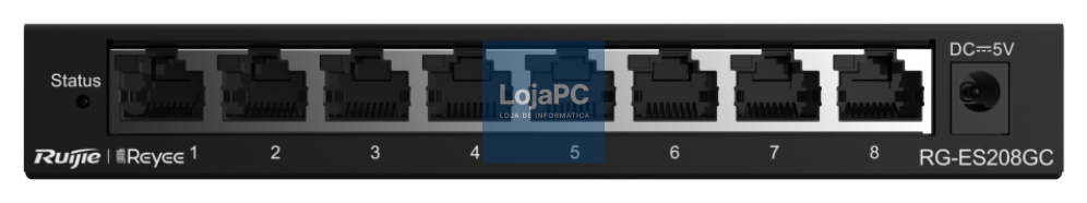 Ruijie Networks RG-ES208GC switch Gerido L2 Gigabit Ethernet (10/100/1000) Cinzento
