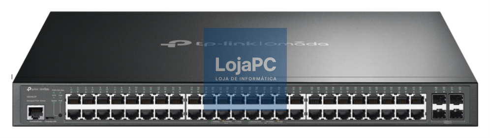TP-Link Omada SG3452P switch Gerido L2/L3 Gigabit Ethernet (10/100/1000) Energia sobre Ethernet (PoE) 1U Preto