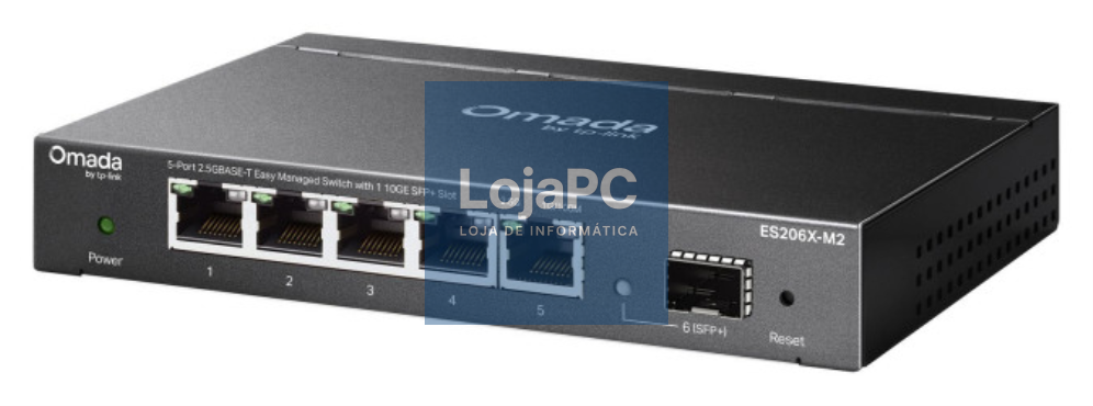 TP-Link Omada ES206X-M2 switch Gerido L2 2.5G Ethernet (100/1000/2500) Montaje en parede/secretária Preto