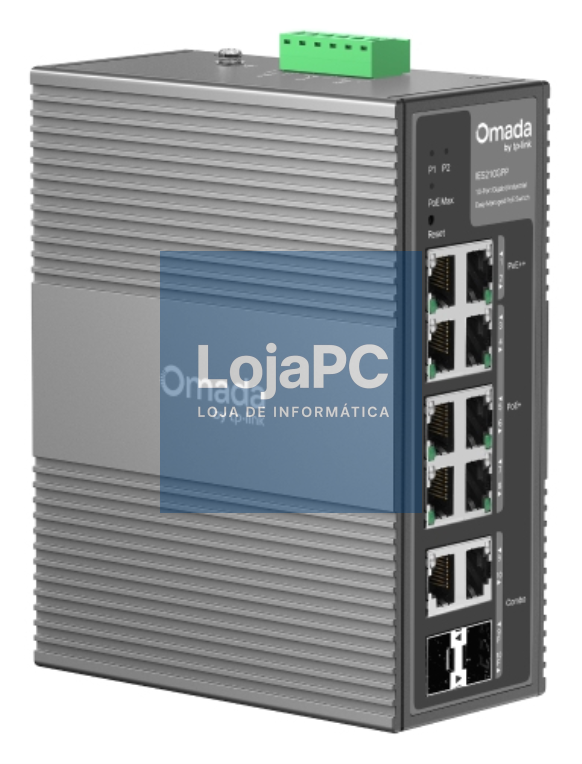 TP-Link Omada IES210GPP switch Gerido Gigabit Ethernet (10/100/1000) Energia sobre Ethernet (PoE) DIN rail Cinzento