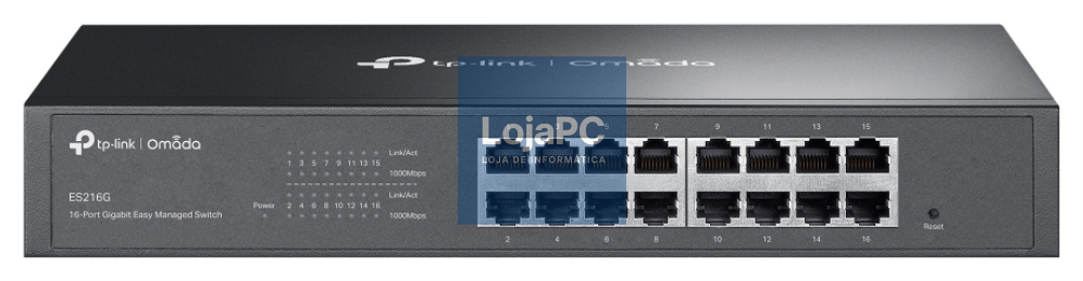 TP-Link Omada ES216G switch Gerido L2 Gigabit Ethernet (10/100/1000) Preto