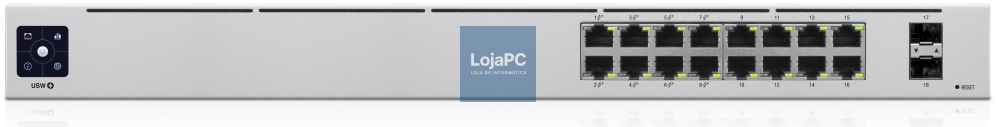 Ubiquiti UniFi 16-Port PoE Gerido L2/L3 Gigabit Ethernet (10/100/1000) Energia sobre Ethernet (PoE) 1U Prateado