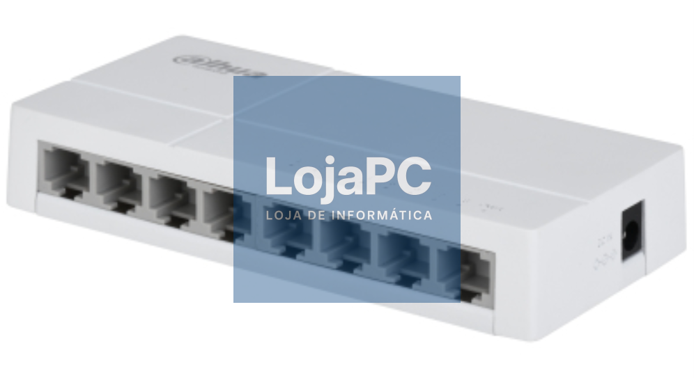 Dahua Technology PoE DH-SF1008 switch No administrado Fast Ethernet (10/100) Energia sobre Ethernet (PoE) Secretária Cinzento claro
