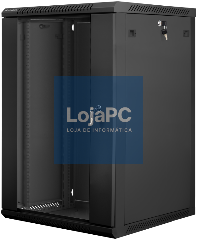 Lanberg WF01-6618-10B armário rack 18U Bastidor de parede Preto