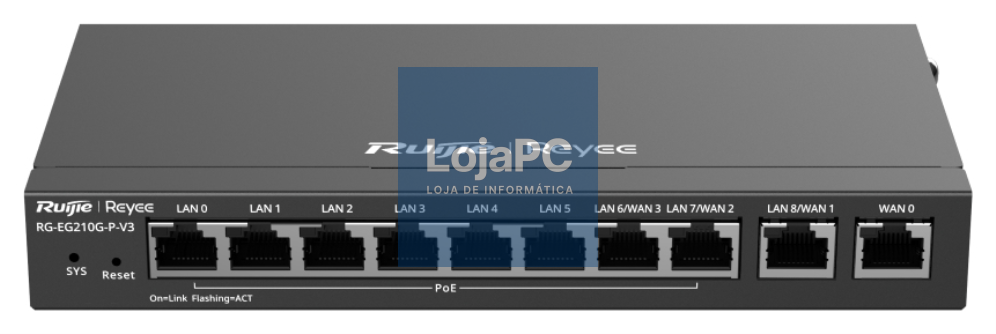 Ruijie Networks RG-EG210G-P-V3 router Gigabit Ethernet Preto