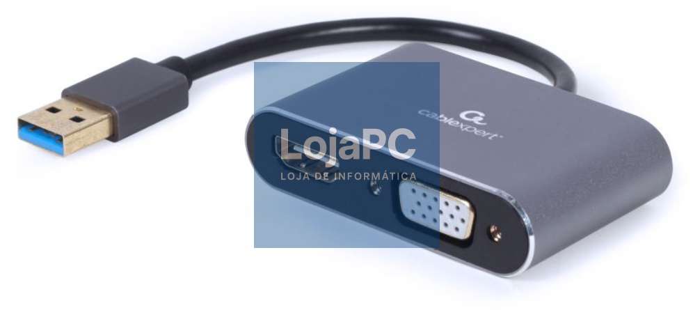 Gembird A-USB3-HDMIVGA-01 Adaptador gráfico USB 3840 x 2160 Pixeles Cinzento