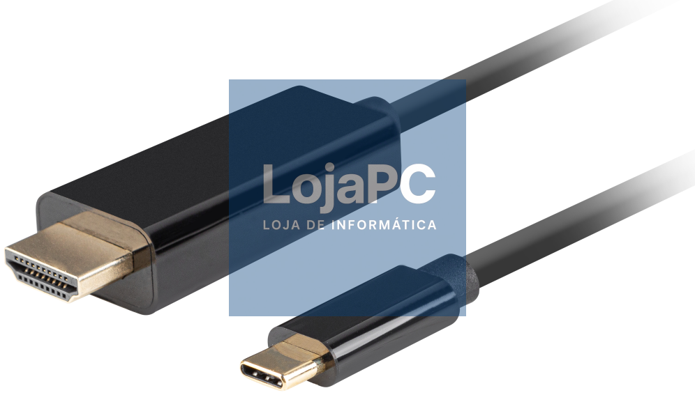 Lanberg CA-CMHD-10CU-0018-BK adaptador de cabo de vídeo 1,8 m USB Tipo C HDMI