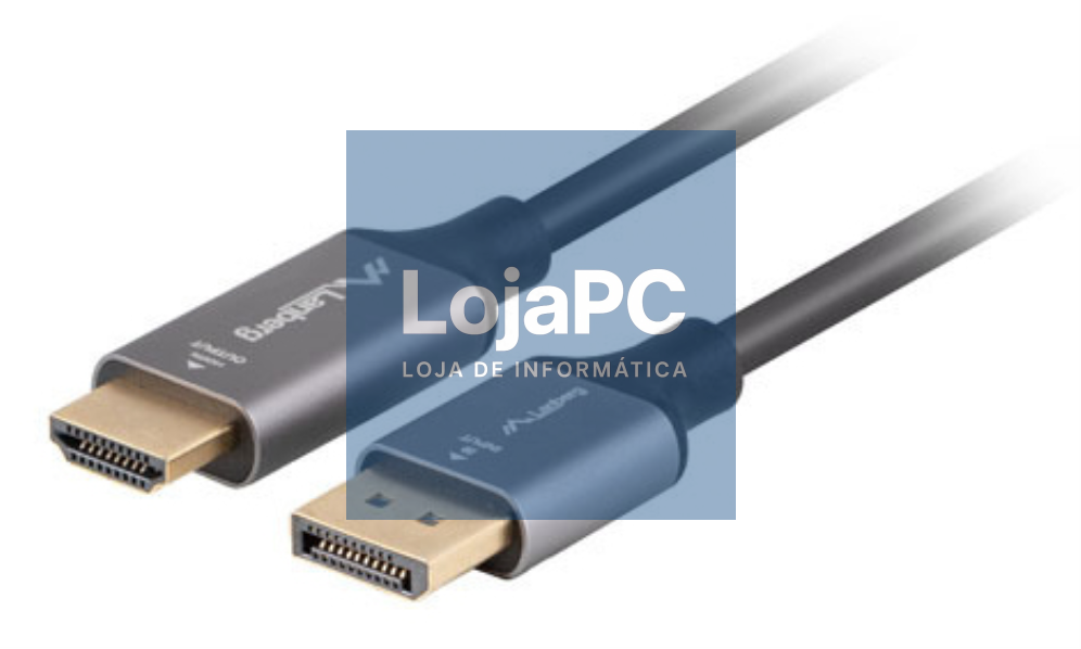 Lanberg CA-DPHD-20CU-0018-BK adaptador de cabo de vídeo 1,8 m DisplayPort HDMI tipo A (Padrão) Preto, Prateado