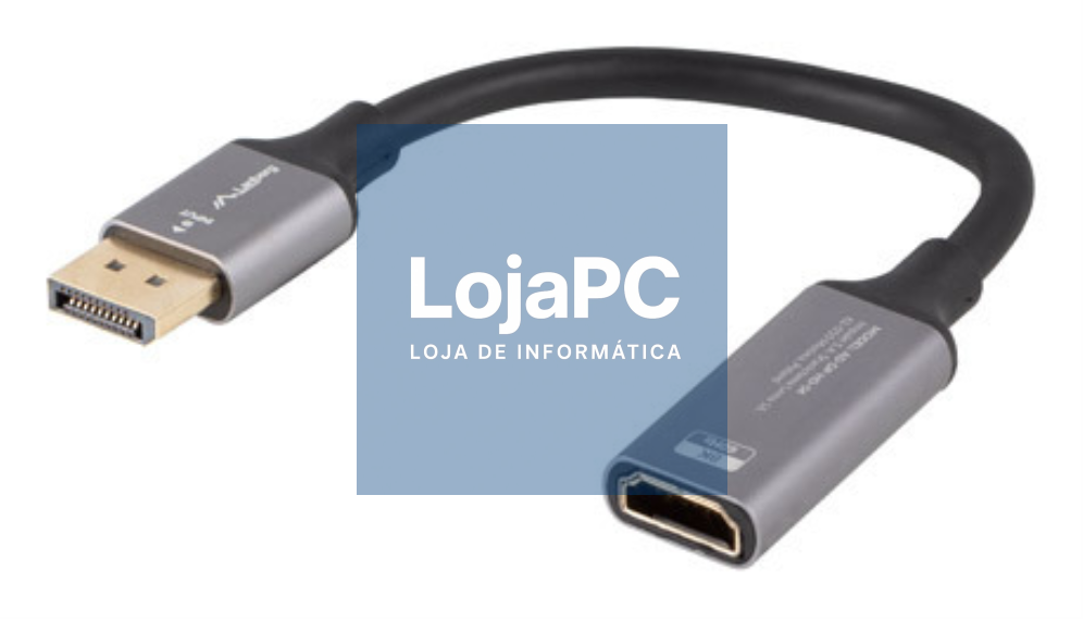 Lanberg AD-DP-HD-04 adaptador de cabo de vídeo 0,2 m DisplayPort HDMI Prateado, Preto