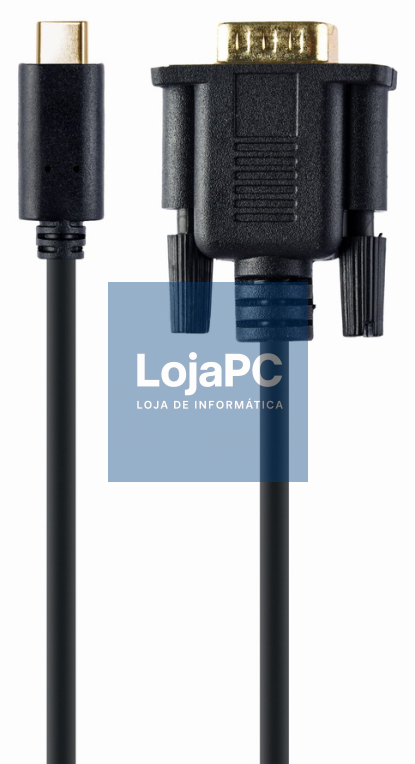 Gembird A-CM-VGAM-01 adaptador de cabo de vídeo 2 m USB C VGA (D-Sub) Preto