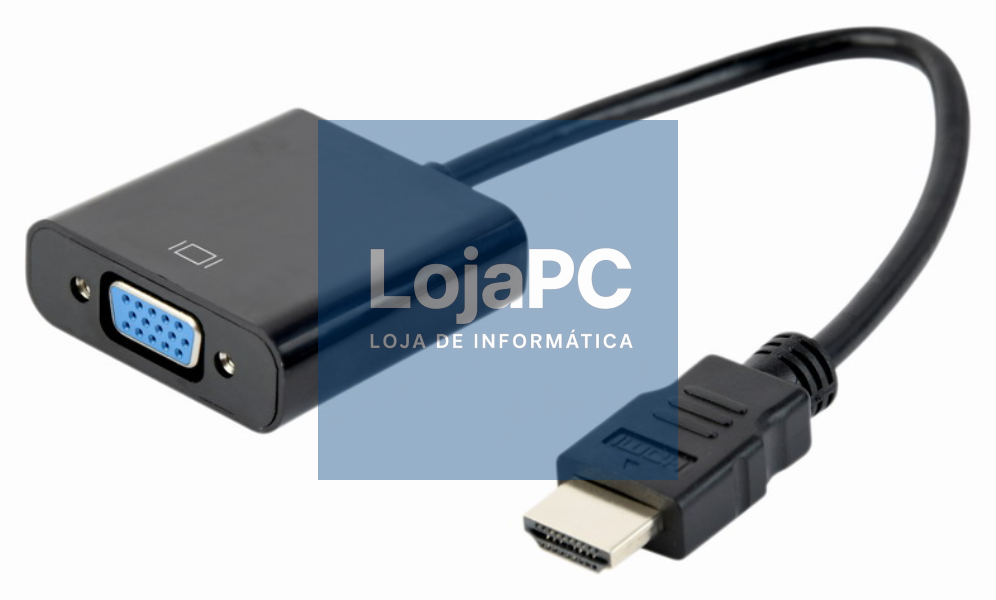 Gembird A-HDMI-VGA-04 adaptador de cabo de vídeo 0,15 m VGA (D-Sub) HDMI tipo A (Padrão) Preto