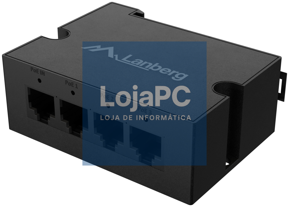 Lanberg DIN-FE4-AT-30W adaptador e inyector de PoE Ethernet rápido