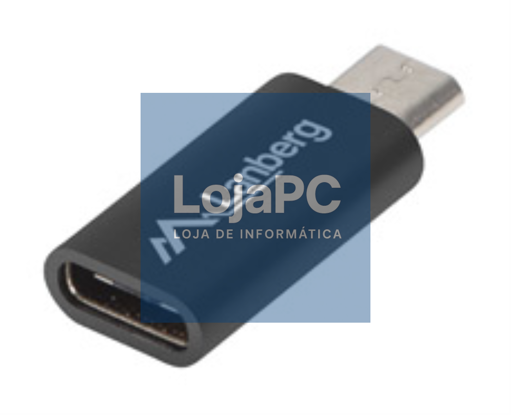Lanberg AD-UC-UM-01 cambiador de género para cabo Micro-USB 2.0 Type B USB 2.0 Type C Preto