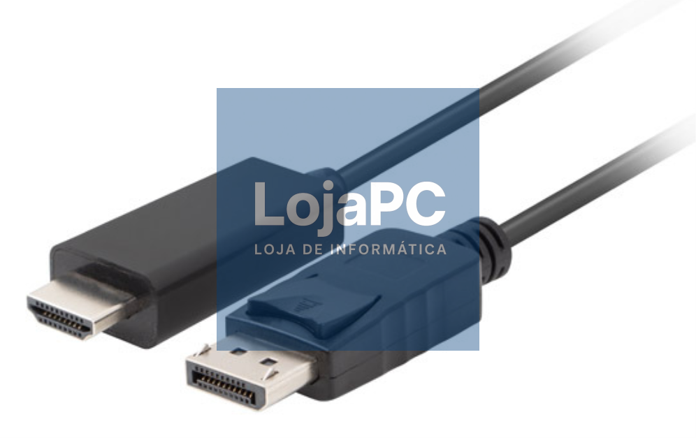 Lanberg CA-DPHD-11CC-0018-BK cambiador de género para cabo DisplayPort HDMI Preto