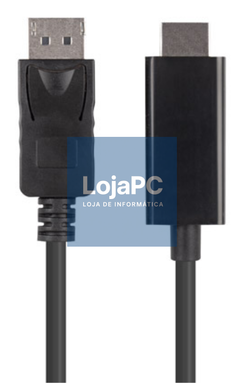 Lanberg CA-DPHD-11CC-0030-BK cambiador de género para cabo DisplayPort HDMI Preto