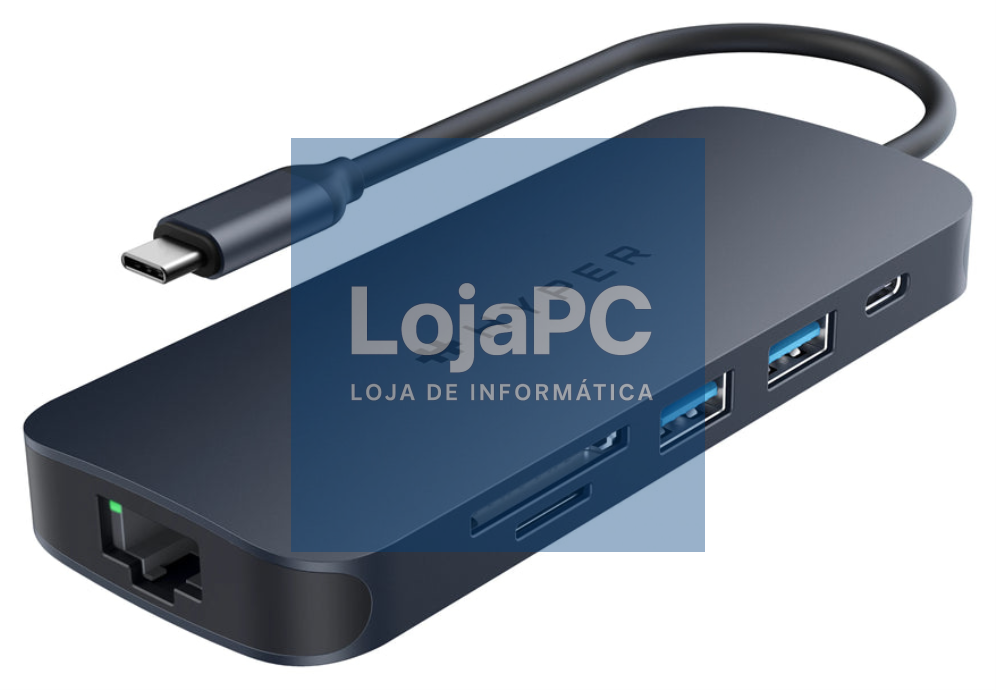 HYPER HD4004GL hub de interfaz USB 3.2 Gen 1 (3.1 Gen 1) Type-C 10000 Mbit/s Azul, Cinzento