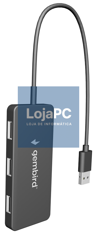 Gembird UHB-U2P4-04 hub de interfaz USB 2.0 480 Mbit/s Preto