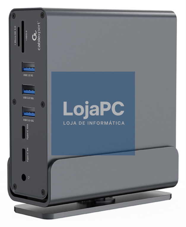Gembird A-CF-COMBO15-01 hub de interfaz USB Tipo C 10000 Mbit/s Cinzento