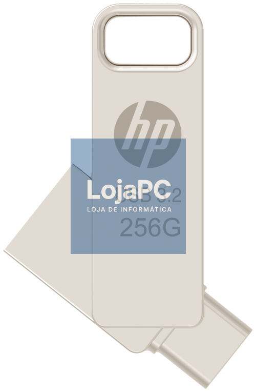 HP HPFD206C-256 unidade flash USB 256 GB USB Type-A / USB Type-C 3.2 Gen 2 (3.1 Gen 2) Prateado