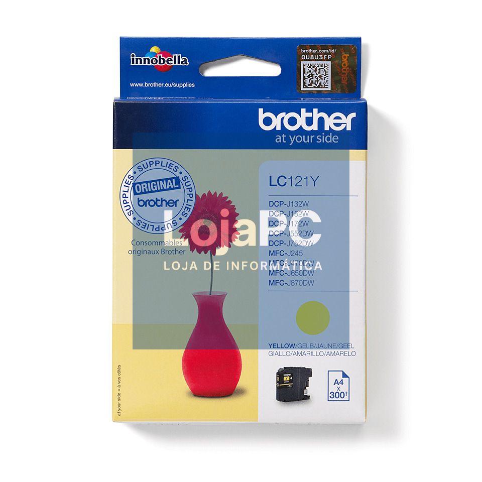 BROTHER LC121Y ink yellow 300pages DCPJ132 DCPJ152 DCPJ552 DCPJ752 MFCJ470 MFCJ650 MFCJ870