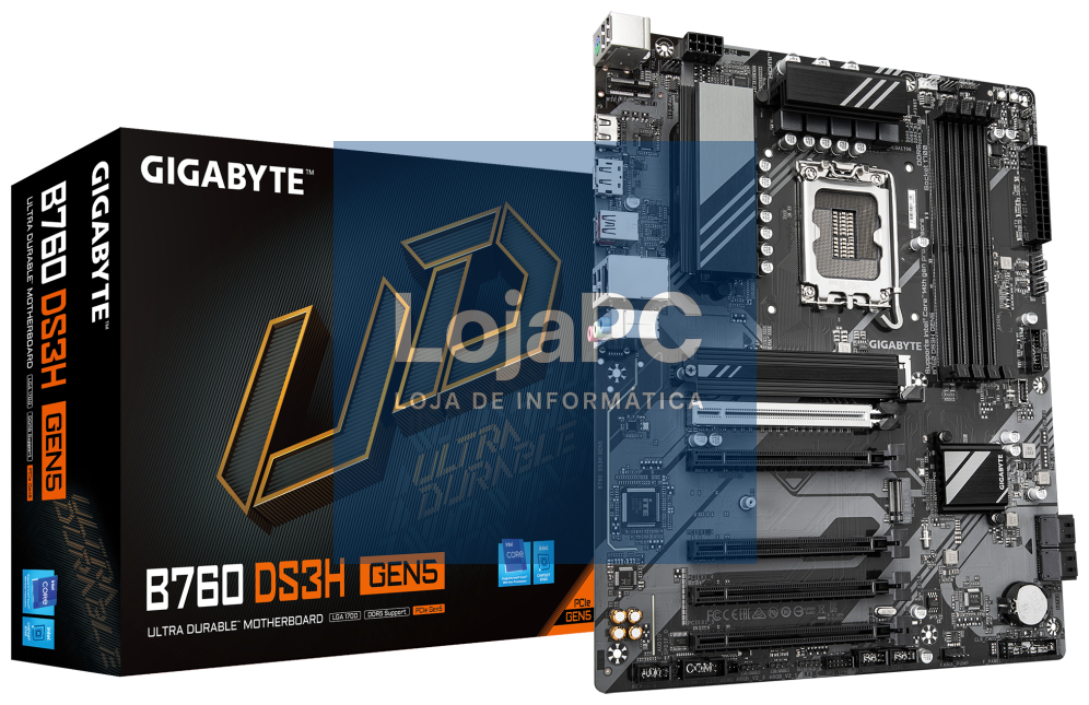 GIGABYTE B760 DS3H GEN5 placa-mãe Intel B760 Express LGA 1700 ATX