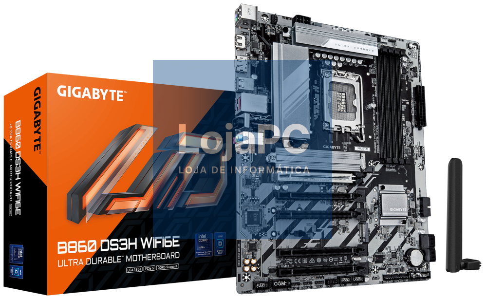 GIGABYTE B860 DS3H WIFI6E placa-mãe Intel B860 LGA 1851 (Socket V1) ATX