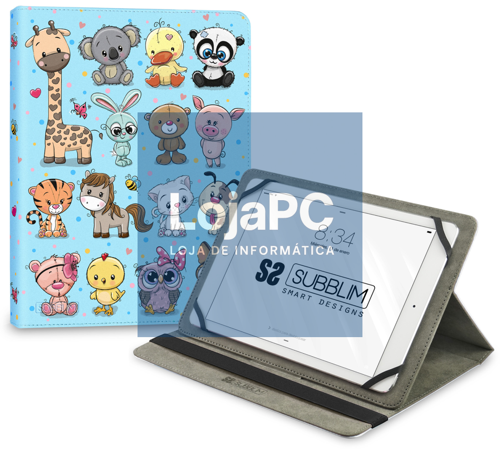 SUBBLIM Capa Tablet Universal TRENDY CASE ANIMALS 11"