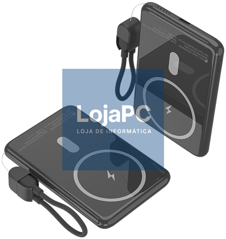 Leotec Power Bank sem fios 5000mAh 20W Preto