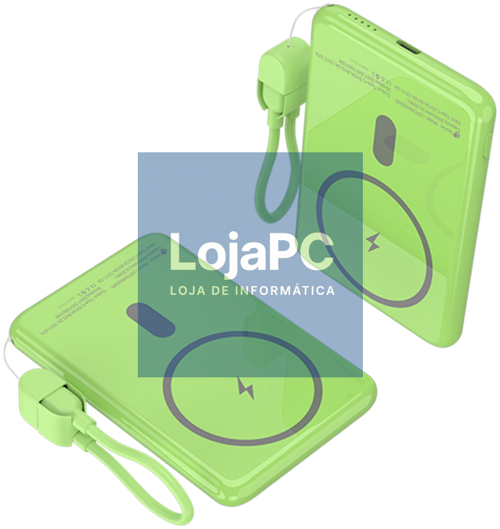 Leotec Power Bank sem fios 5000mAh 20W Verde
