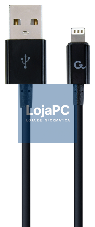 Cablexpert CC-USB2P-AMLM-1M cabo de conector Lightning Preto