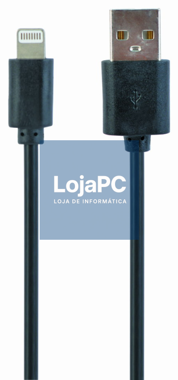 Gembird CC-USB2-AMLM-1M cabo de conector Lightning Preto