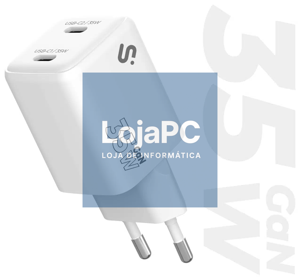 SUBBLIM Carregador GaN 35W Duplo USB-C