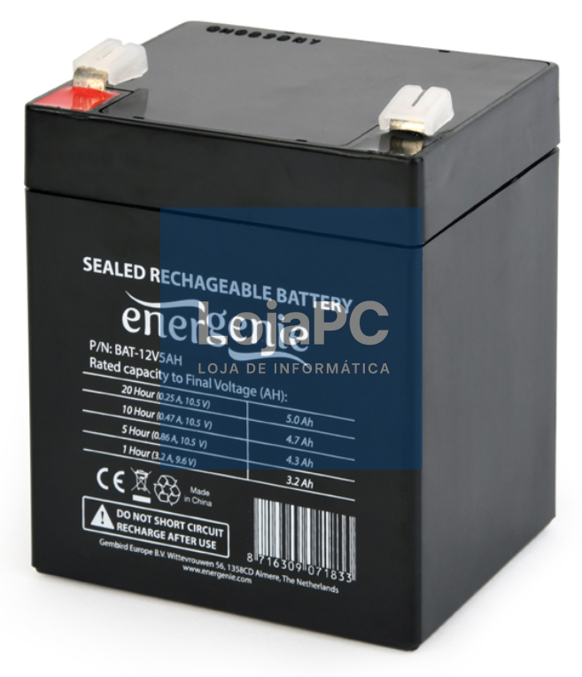 Gembird 12V, 5Ah Sealed Lead Acid (VRLA)
