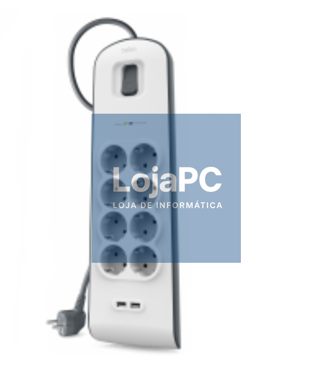 Belkin BSV804VF2M limitador de tensión Branco 8 saídas AC 2 m