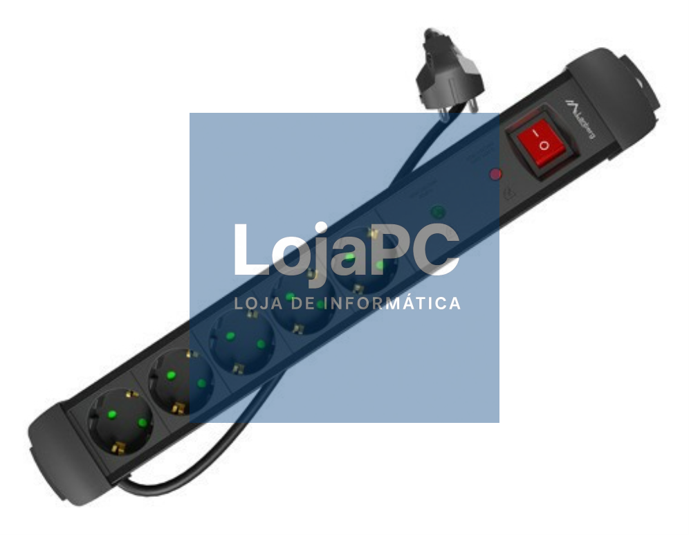 Lanberg SP1-05F-0500-BK base múltiple 5 m 5 saídas AC Interior Preto