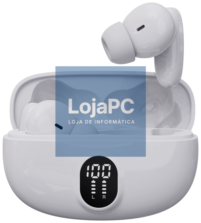 Denver TWE-57W auscultador y casco Auscultadores True Wireless Stereo (TWS) Clip de oreja Chamadas/Música USB Tipo C Bluetooth Base de carga Branco