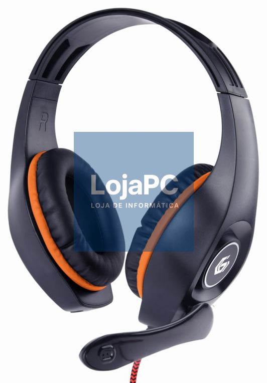 Gembird GHS-05-O auscultador y casco Auscultadores Alámbrico Diadema Jogo Preto, Laranja