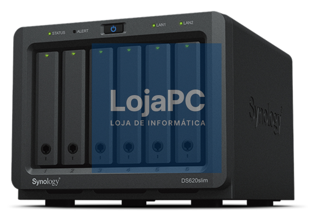 Synology DiskStation DS620SLIM servidor de armazenamento NAS Secretária Intel® Celeron® J3355 2 GB DDR3L 0 TB DiskStation Manager Preto