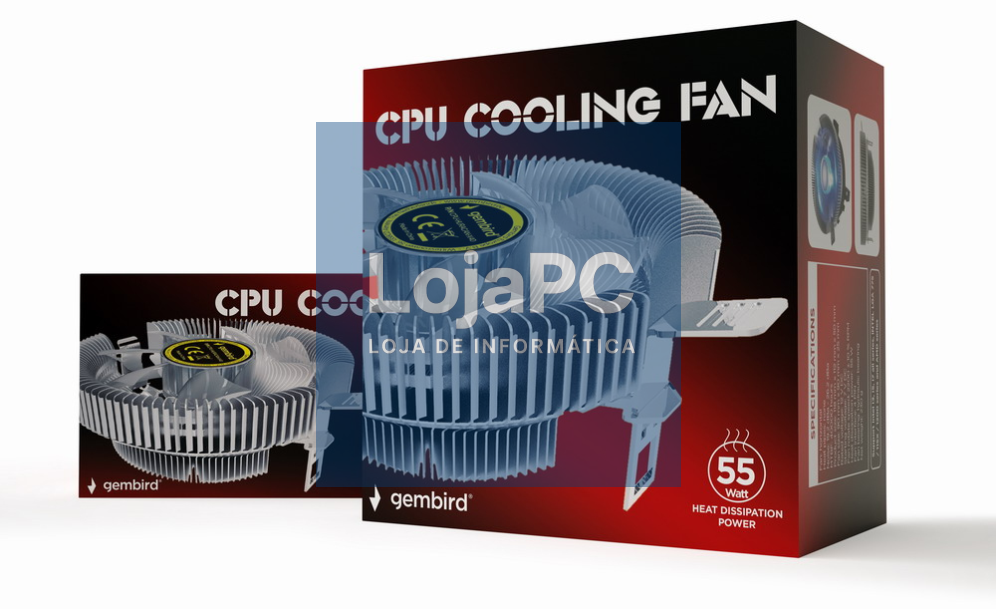 Gembird CPU-HURACAN-X40 sistema de refrigeração para computador Processador Refrigerador de ar 9 cm Transparente