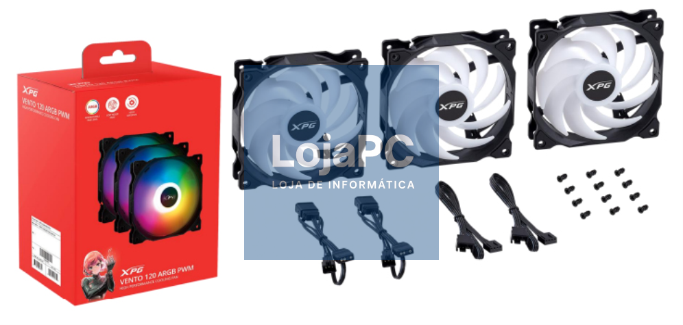 XPG VENTO 120 ARGB PWM Capa del computador Ventoinha 12 cm 3 pieza(s)