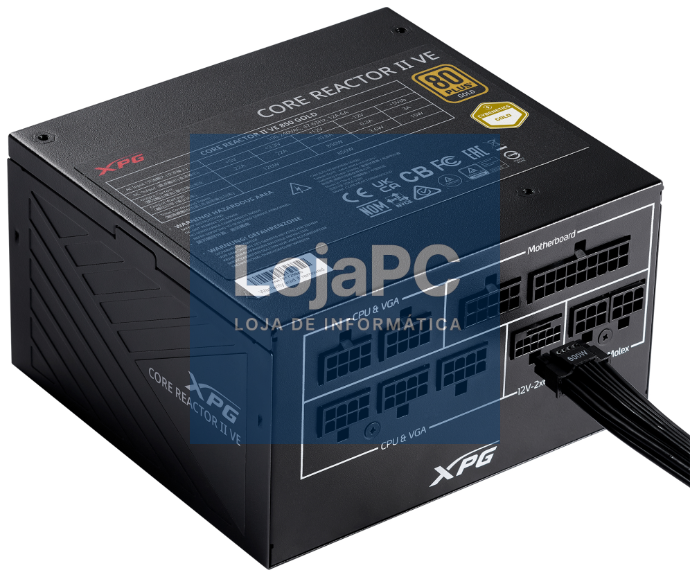 XPG COREREACTOR II VE 650W unidade de fonte de alimentação 24-pin ATX ATX Preto