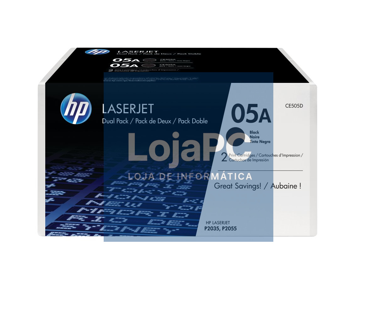 HP 05A original LaserJet Toner cartridge CE505D black standard capacity 2 x 2.300 pages 2-pack