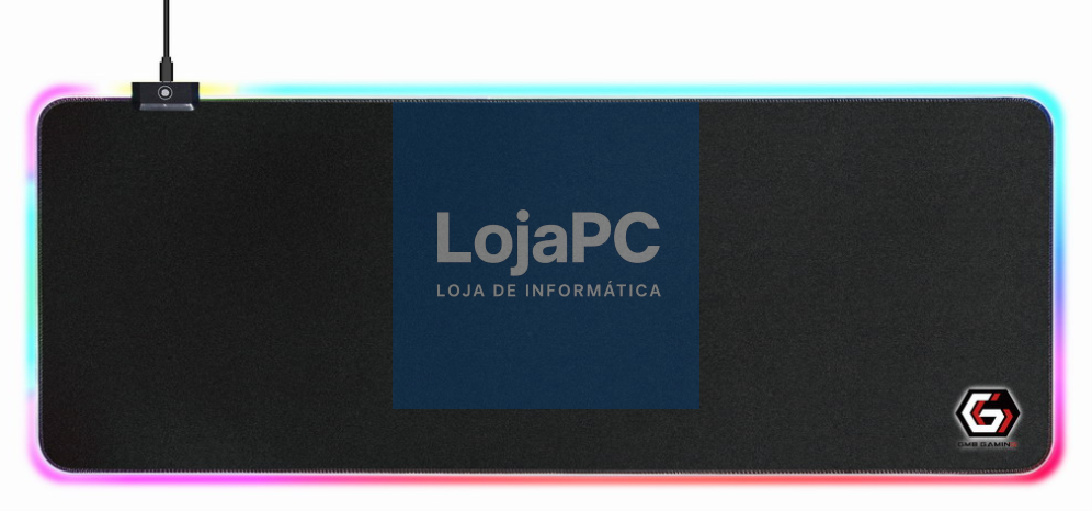 Gembird MP-GAMELED-L tapete de rato para rato Tapete de rato para jogos Preto