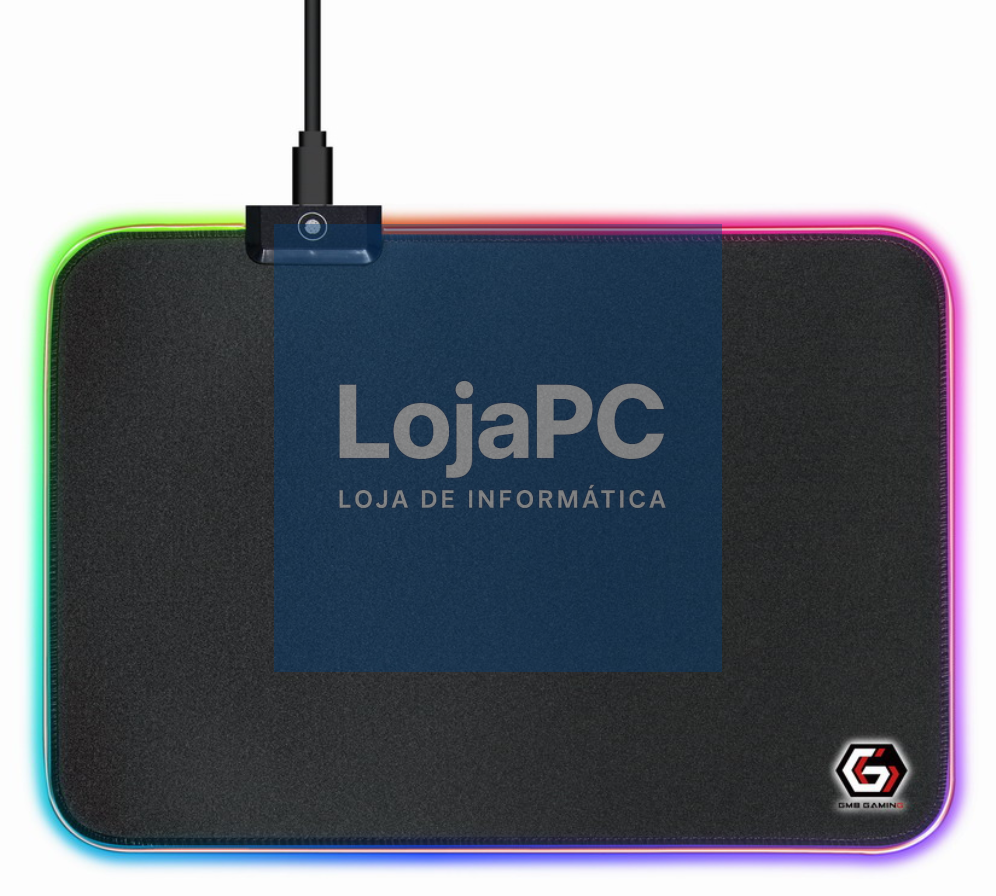 Gembird MP-GAMELED-M tapete de rato para rato Tapete de rato para jogos Preto