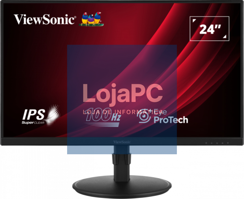 Viewsonic VG2408A-MHD ecrã para PC 61 cm (24") 1920 x 1080 Pixeles Full HD LED Preto