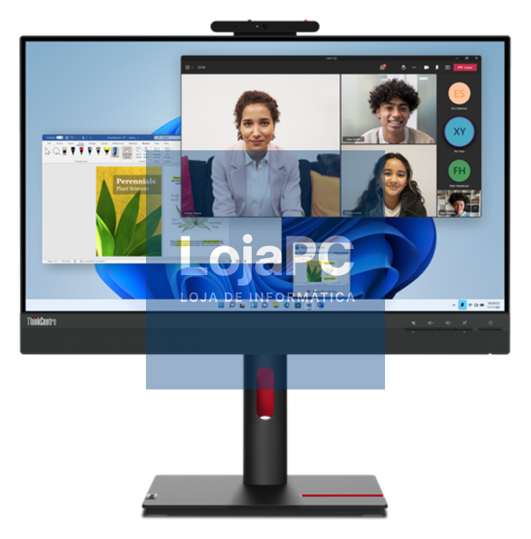 Lenovo ThinkCentre Tiny-In-One 24 ecrã para PC 60,5 cm (23.8") 1920 x 1080 Pixeles Full HD LCD Ecrã táctil Preto
