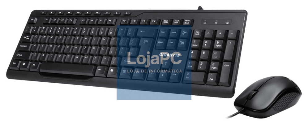 GIGABYTE KM6300 teclado Rato incluido Casa USB QWERTY Espanhol Preto