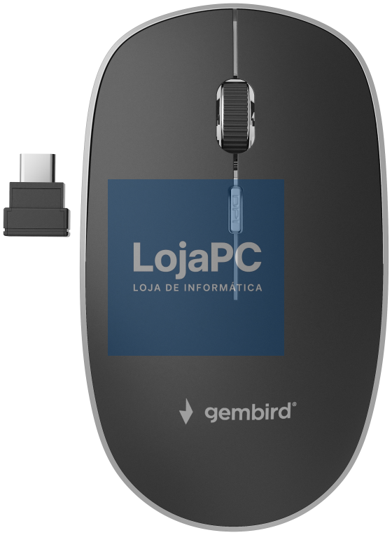 Gembird MUSW-4BSC-01 rato Ambidextro RF Wireless + USB Type-C Óptico 1600 DPI