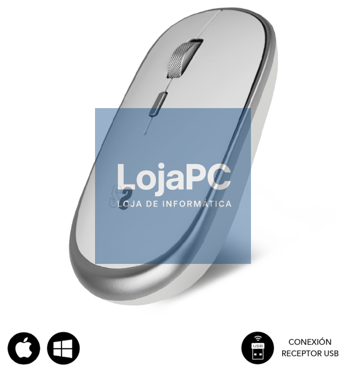 SUBBLIM Rato sem fios Mini Wireless Mini Mouse Silver